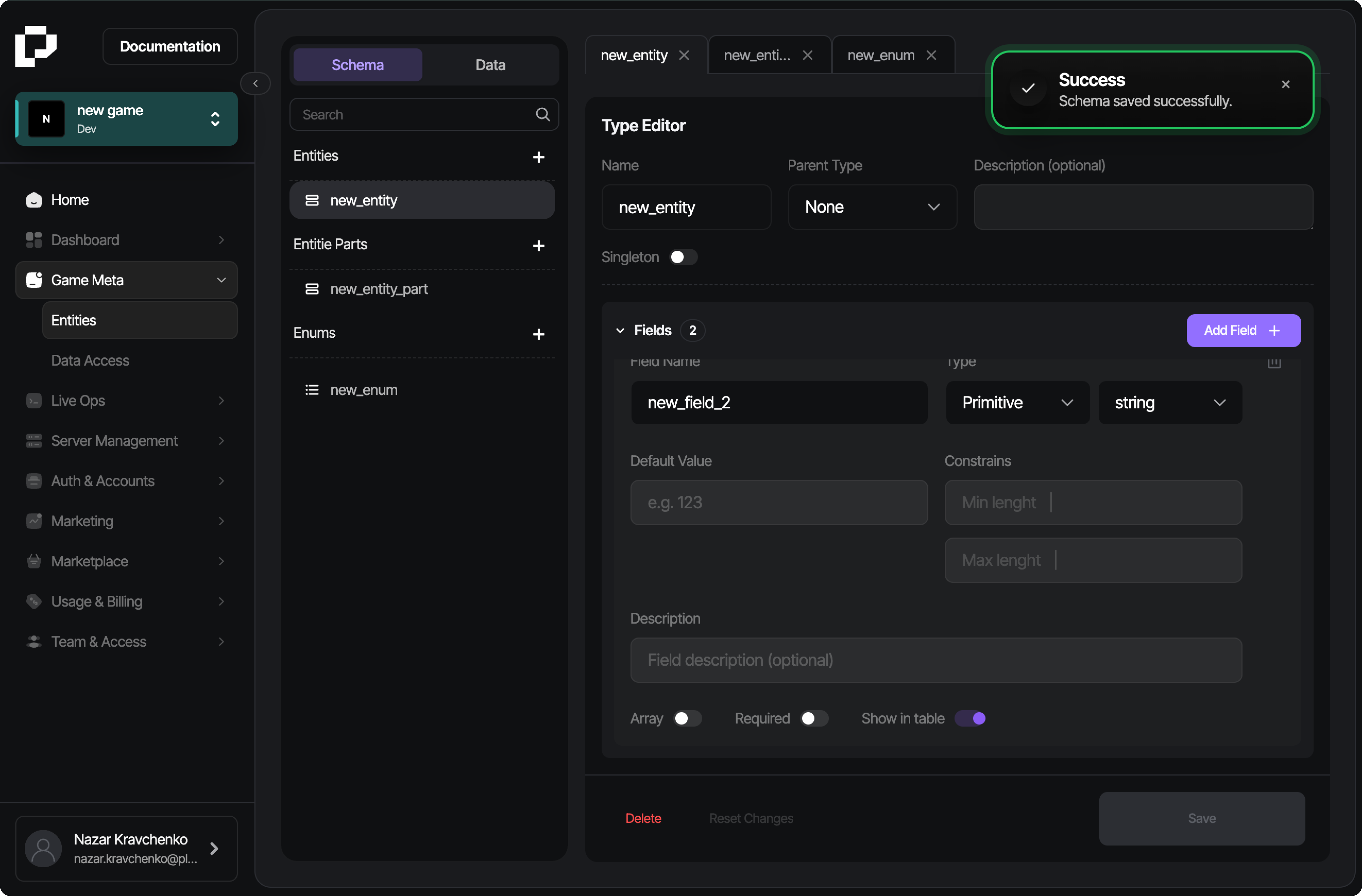 Publish changes confirmation in the Backoffice