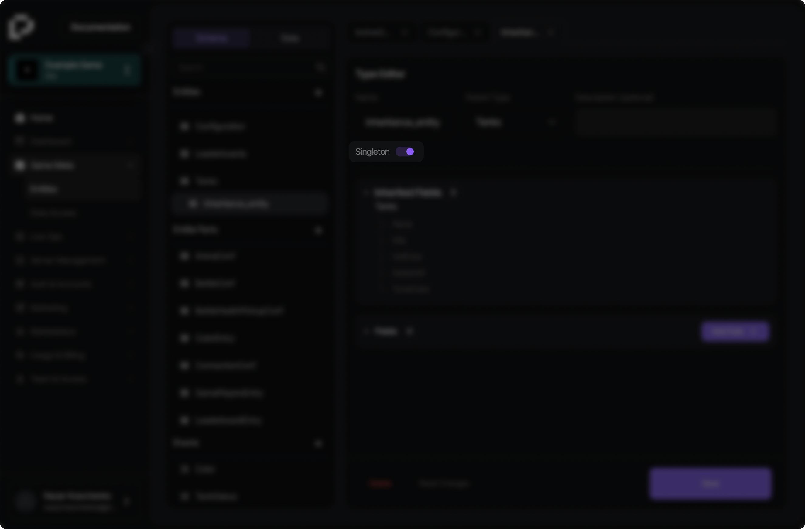 Singleton setting on a schema object